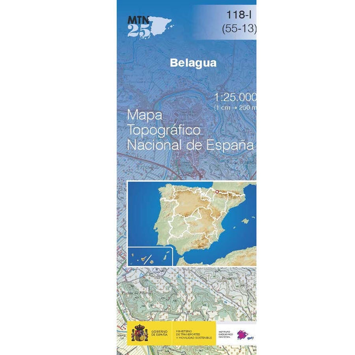 Carte topographique de l'Espagne n° 0118.1 - Belagua | CNIG - 1/25 000 carte de randonnée CNIG 
