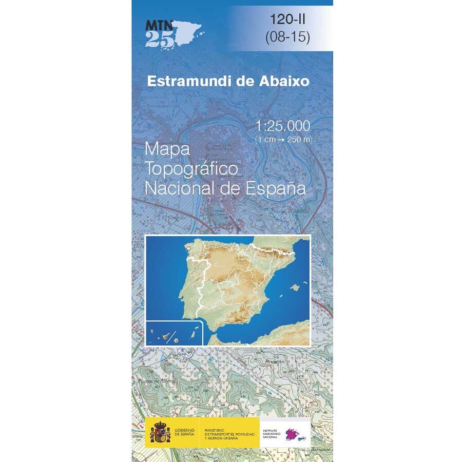 Carte topographique de l'Espagne n° 0120.2 - Extramundi de Abaixo | CNIG - 1/25 000 carte de randonnée CNIG