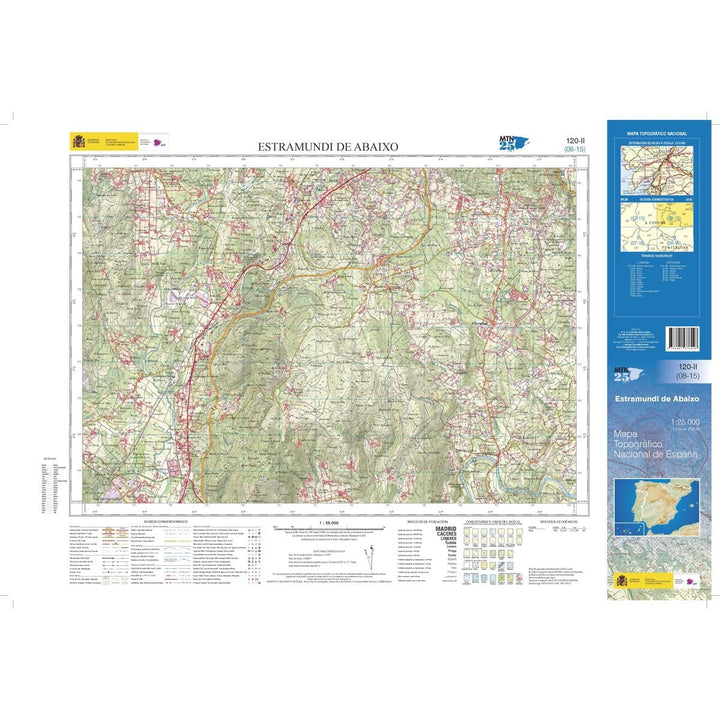 Carte topographique de l'Espagne n° 0120.2 - Extramundi de Abaixo | CNIG - 1/25 000 carte de randonnée CNIG