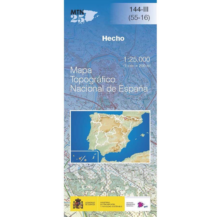 Carte topographique de l'Espagne n° 0144.3 - Hecho | CNIG - 1/25 000 carte de randonnée CNIG 