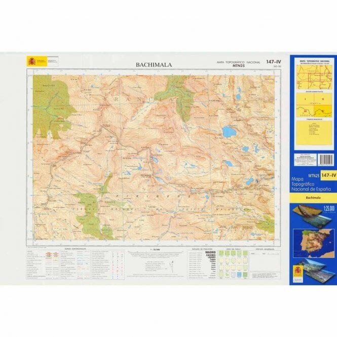 Carte topographique de l'Espagne n° 0147.4 - Bachimala | CNIG - 1/25 000 carte de randonnée CNIG