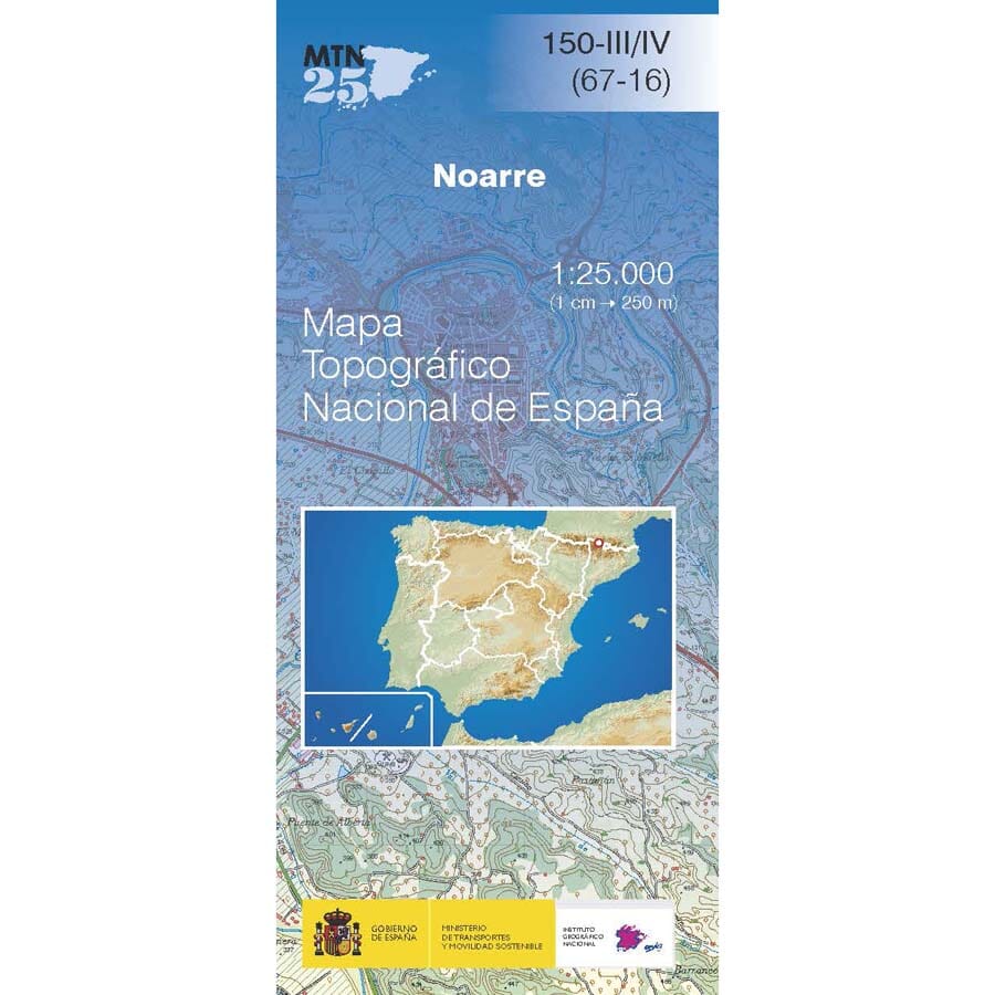 Carte topographique de l'Espagne n° 0150.3 - Noarre | CNIG - 1/25 000 carte de randonnée CNIG