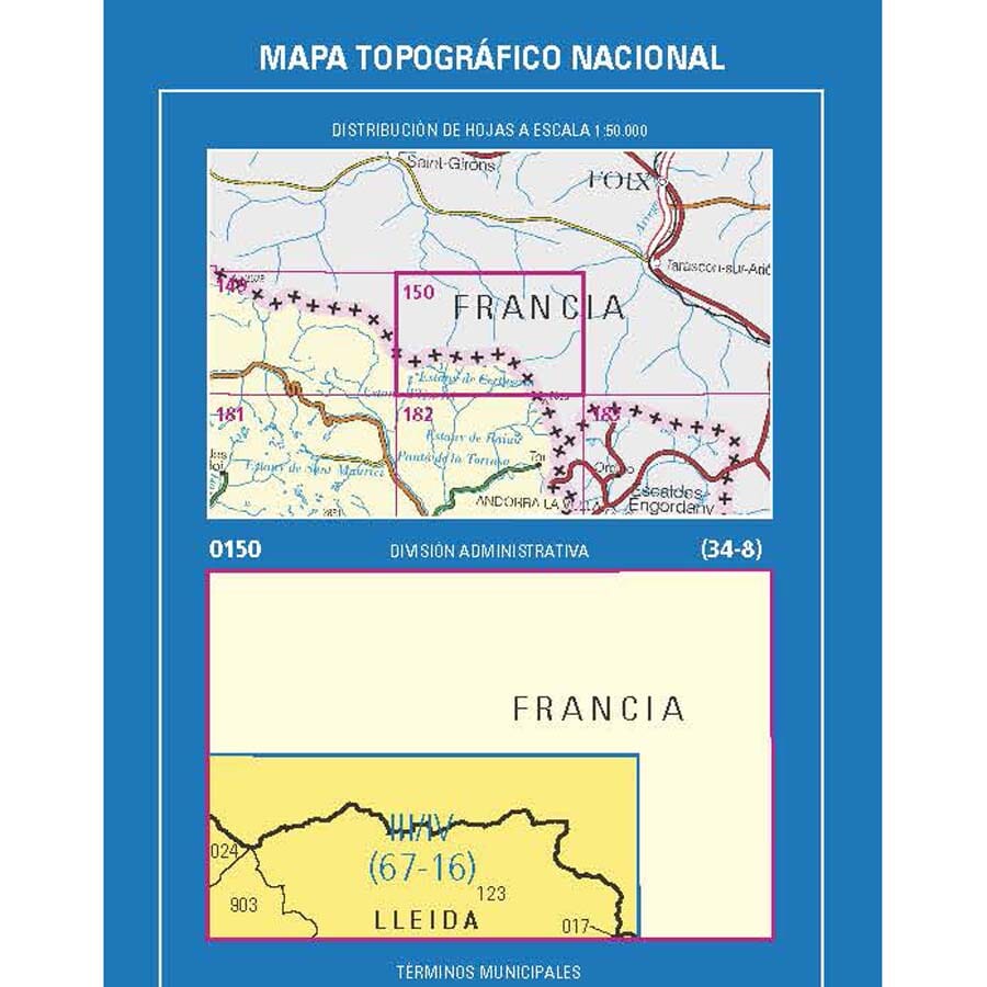 Carte topographique de l'Espagne n° 0150.3 - Noarre | CNIG - 1/25 000 carte de randonnée CNIG