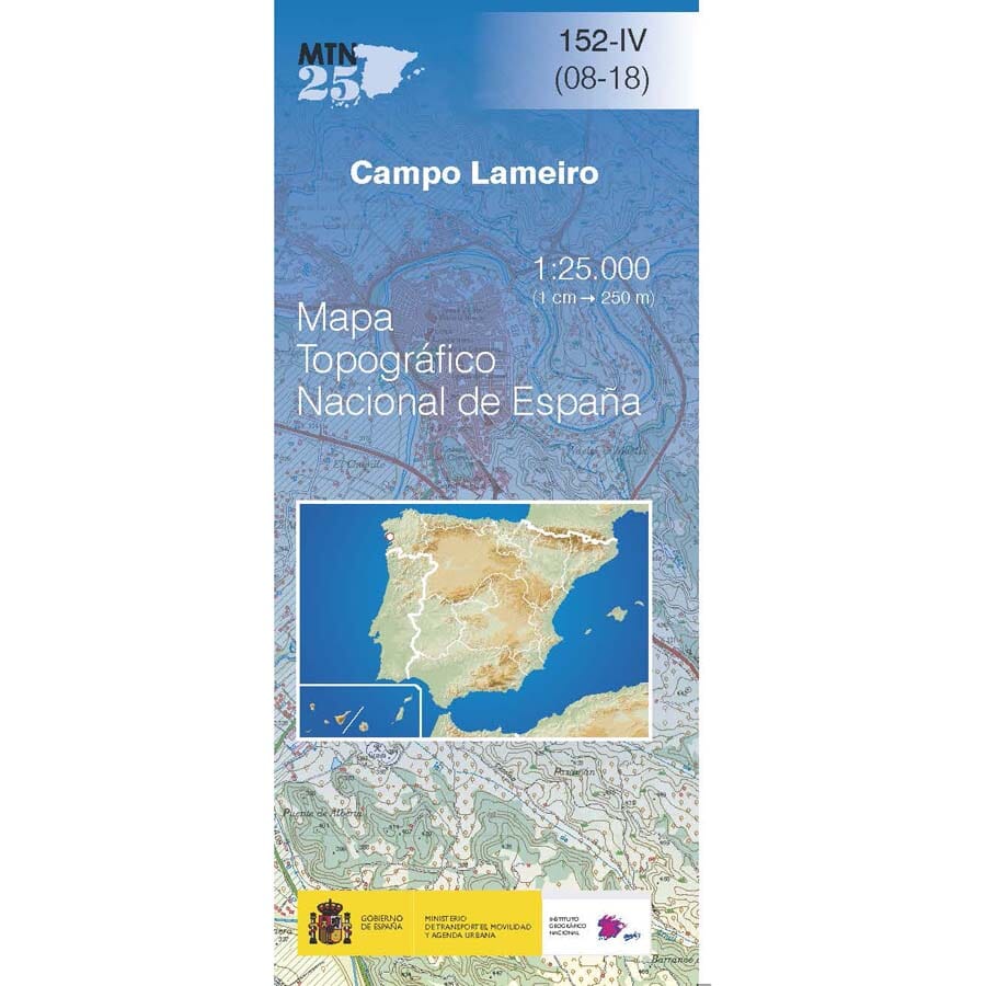 Carte topographique de l'Espagne n° 0152.4 - Campo Lameiro | CNIG - 1/25 000 carte de randonnée CNIG