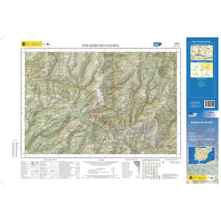 Carte topographique de l'Espagne n° 0156.2 - Folgoso do Courel | CNIG - 1/25 000 carte de randonnée CNIG