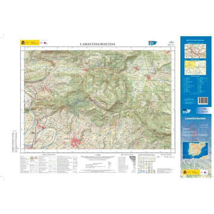 Carte topographique de l'Espagne n° 0170.1 - Labastida / Bastida | CNIG - 1/25 000 carte de randonnée CNIG