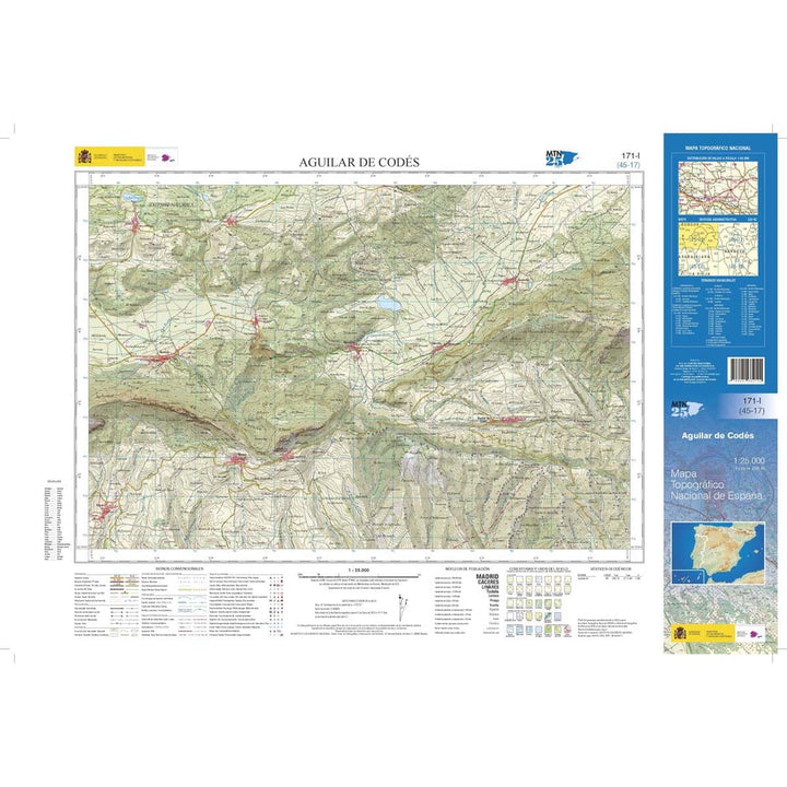 Carte topographique de l'Espagne n° 0171.1 - Aguilar de Codés | CNIG - 1/25 000 carte de randonnée CNIG 