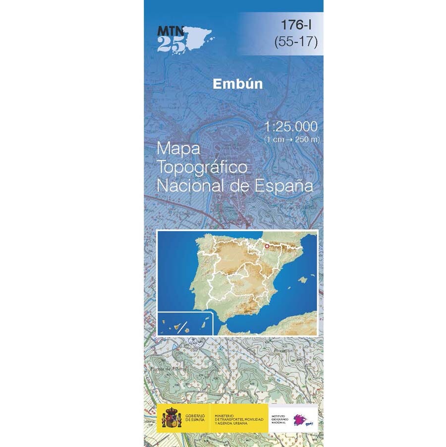 Carte topographique de l'Espagne n° 0176.1 - Embún | CNIG - 1/25 000 carte de randonnée CNIG 