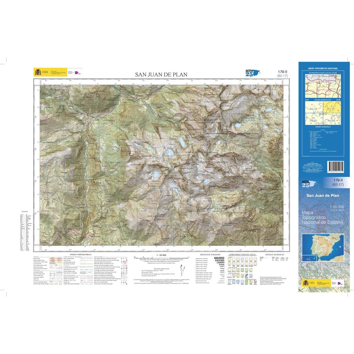 Carte topographique de l'Espagne n° 0179.2 - San Juan de Plan | CNIG - 1/25 000 carte de randonnée CNIG