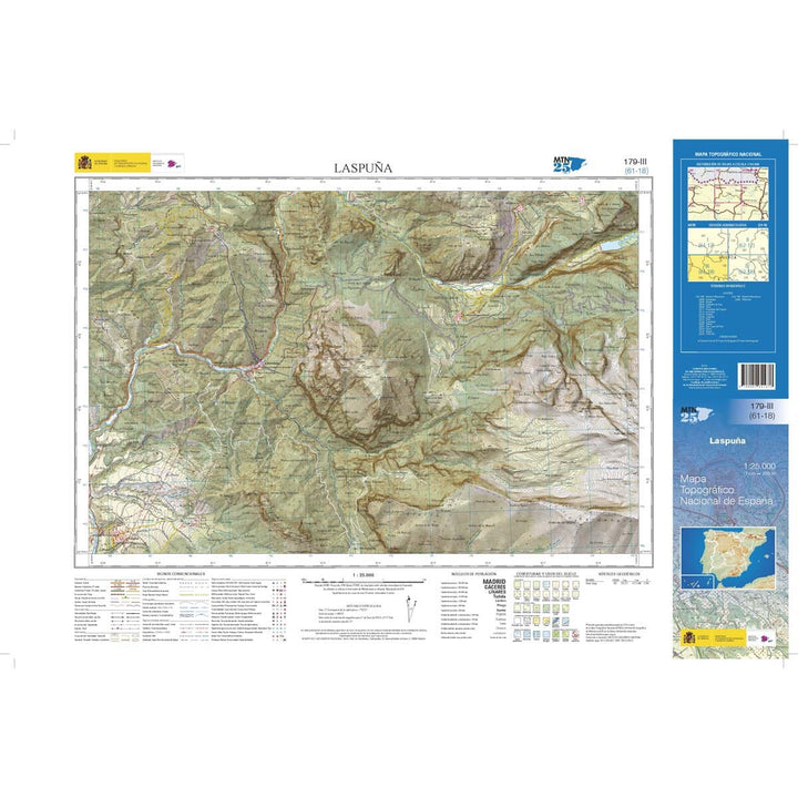 Carte topographique de l'Espagne n° 0179.3 - Laspuña | CNIG - 1/25 000 carte de randonnée CNIG