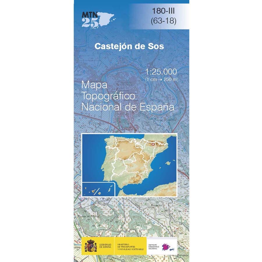 Carte topographique de l'Espagne n° 0180.3 - Castejón de Sos | CNIG - 1/25 000 carte pliée CNIG 