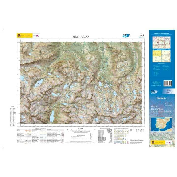 Carte topographique de l'Espagne n° 0181.1 - Montardo | CNIG - 1/25 000 carte de randonnée CNIG