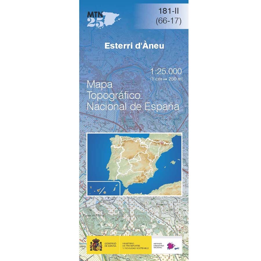 Carte topographique de l'Espagne n° 0181.2 - Esterri d'Àneu | CNIG - 1/25 000 carte de randonnée CNIG