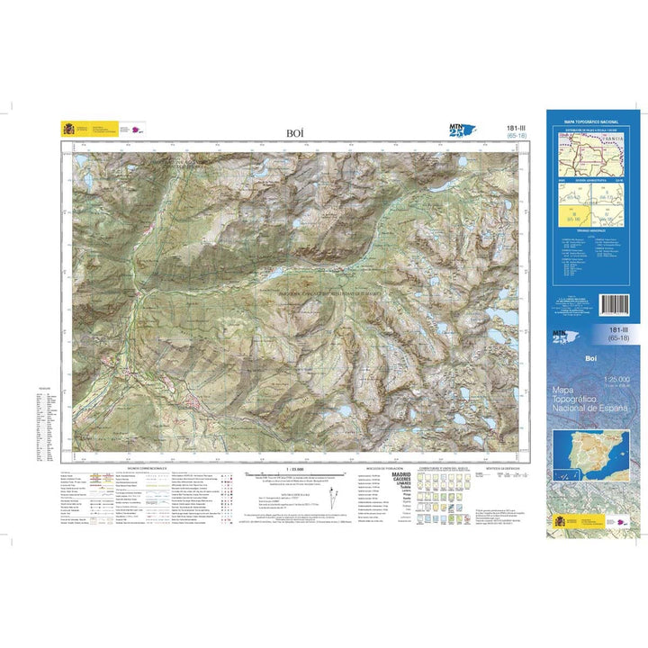 Carte topographique de l'Espagne n° 0181.3 - Boi | CNIG - 1/25 000 carte de randonnée CNIG 