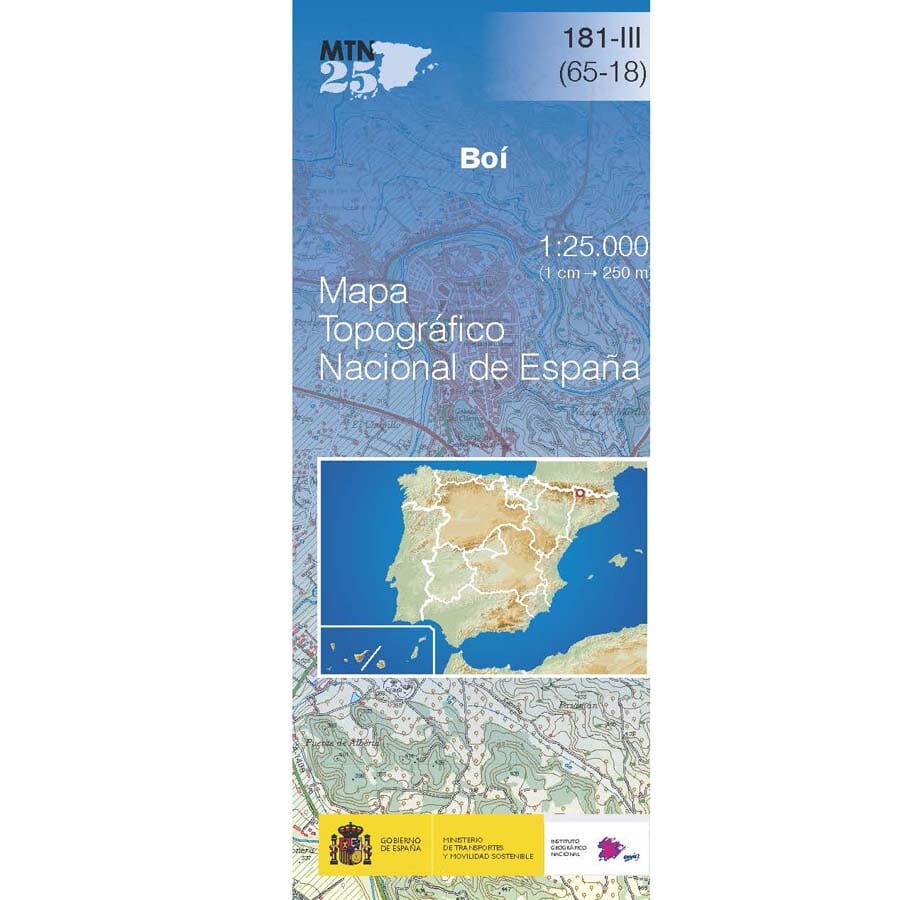 Carte topographique de l'Espagne n° 0181.3 - Boi | CNIG - 1/25 000 carte de randonnée CNIG 