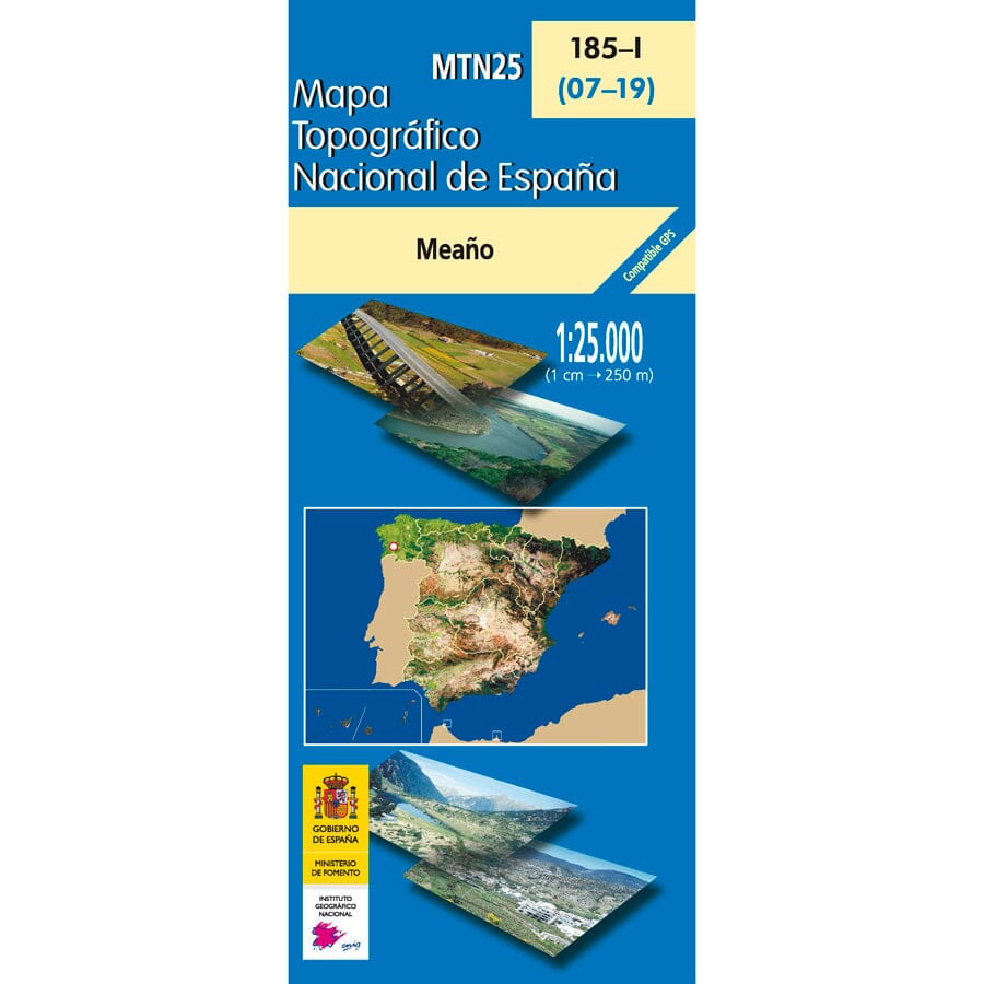 Carte topographique de l'Espagne n° 0185.1 - Meaño | CNIG - 1/25 000 carte de randonnée CNIG Default Title