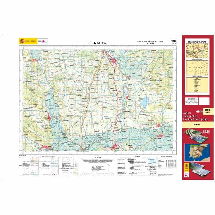 Carte topographique de l'Espagne n° 0206 - Peralta | CNIG - 1/50 000 carte de randonnée CNIG