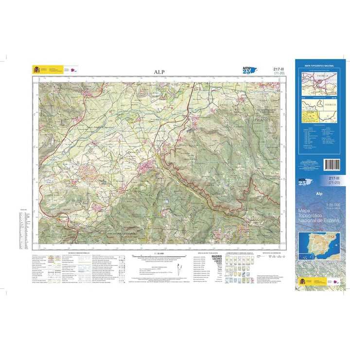 Carte topographique de l'Espagne n° 0217.3 - Alp | CNIG - 1/25 000 carte de randonnée CNIG
