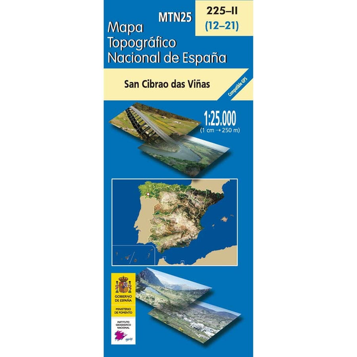 Carte topographique de l'Espagne n° 0225.2 - San Cibrao Das Viñas | CNIG - 1/25 000 carte de randonnée CNIG Default Title