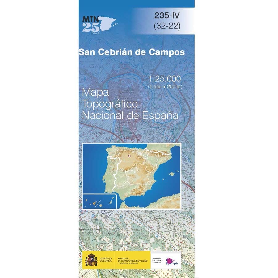 Carte topographique de l'Espagne n° 0235.4 - San Cebrián de Campos | CNIG - 1/25 000 carte de randonnée CNIG