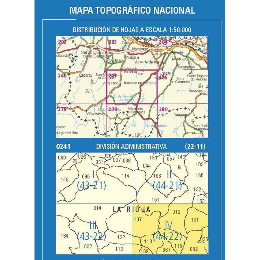 Carte topographique de l'Espagne n° 0241.4 - Laguna de Cameros | CNIG - 1/25 000 carte de randonnée CNIG