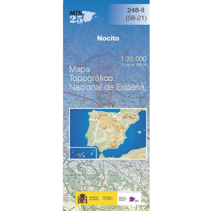 Carte topographique de l'Espagne n° 0248.2 - Nocito | CNIG - 1/25 000 carte de randonnée CNIG