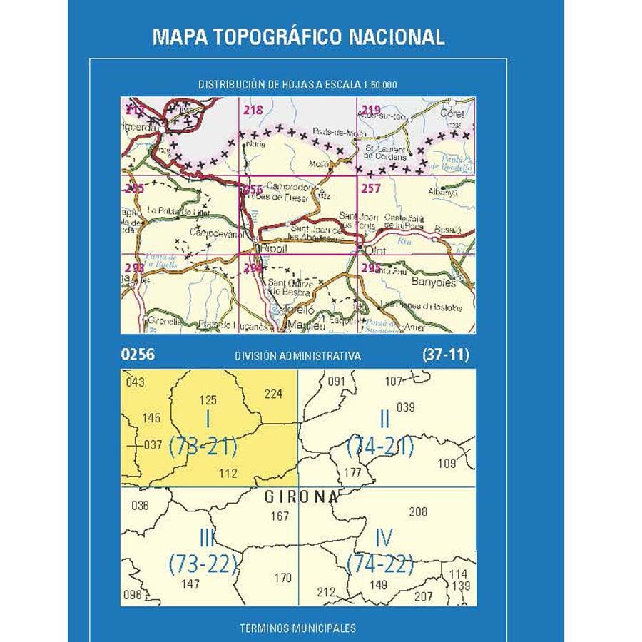 Carte topographique de l'Espagne n° 0256.1 - Ribes de Freser | CNIG - 1/25 000 carte de randonnée CNIG