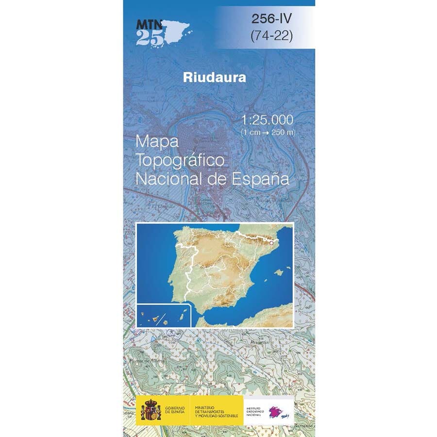 Carte topographique de l'Espagne n° 0256.4 - Riudaura | CNIG - 1/25 000 carte de randonnée CNIG