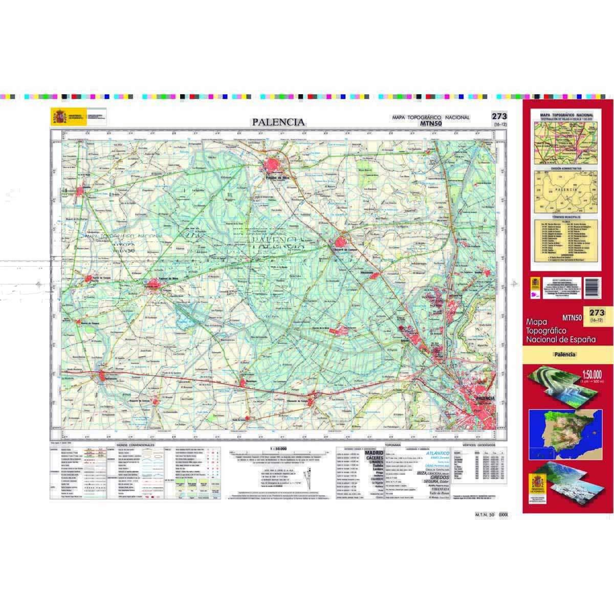 Carte topographique de l'Espagne n° 0273 - Palencia | CNIG - 1/50 000 carte de randonnée CNIG