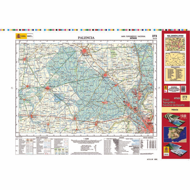 Carte topographique de l'Espagne n° 0273 - Palencia | CNIG - 1/50 000 carte de randonnée CNIG