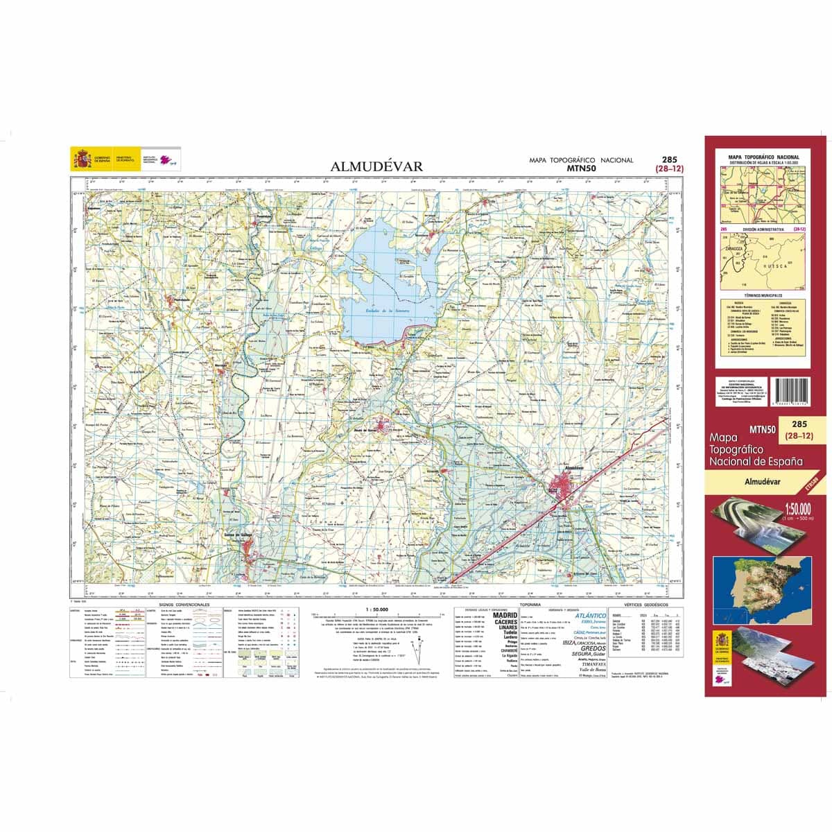 Carte topographique de l'Espagne n° 0285 - Almudévar | CNIG - 1/50 000 carte de randonnée CNIG