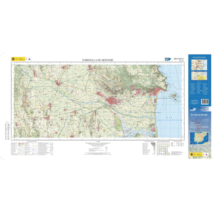 Carte topographique de l'Espagne n° 0296.4/0297.3 - Torroella de Montgrí | CNIG - 1/25 000 carte pliée CNIG 