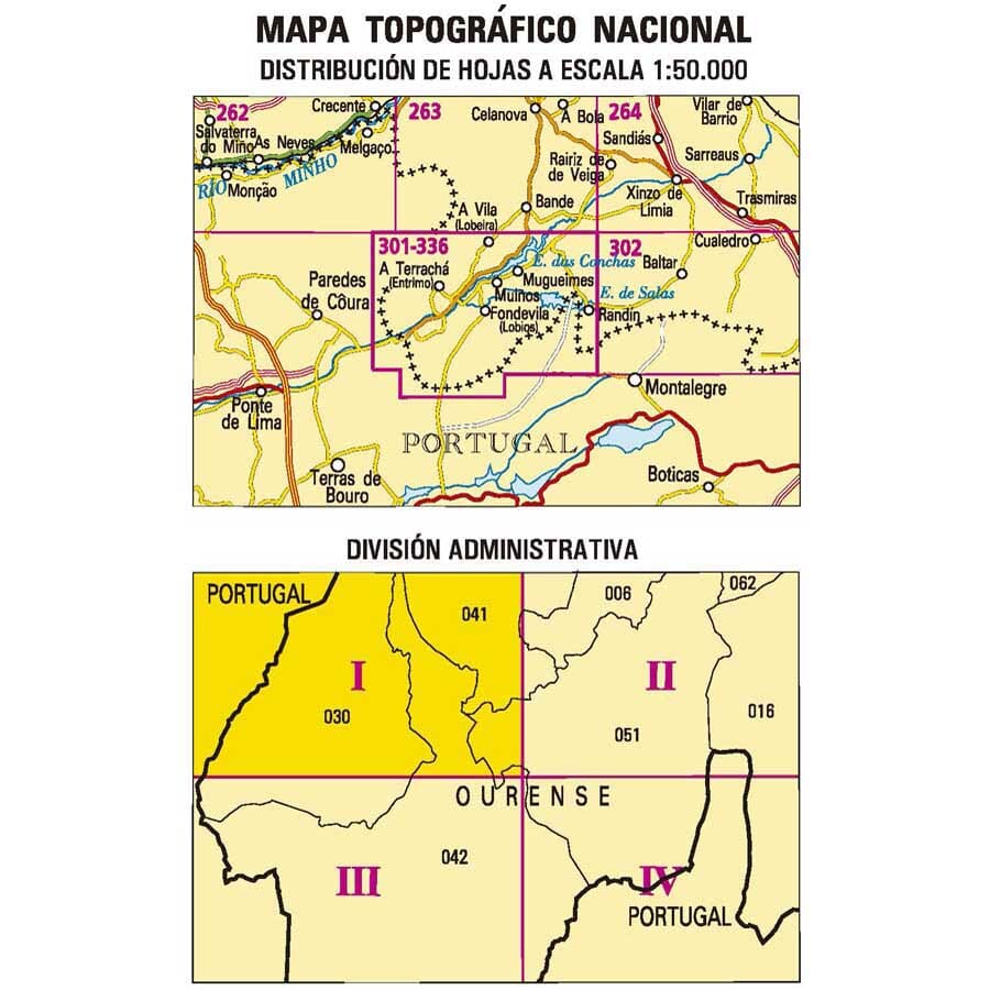 Carte topographique de l'Espagne n° 0301.1 - Entrimo | CNIG - 1/25 000 carte de randonnée CNIG
