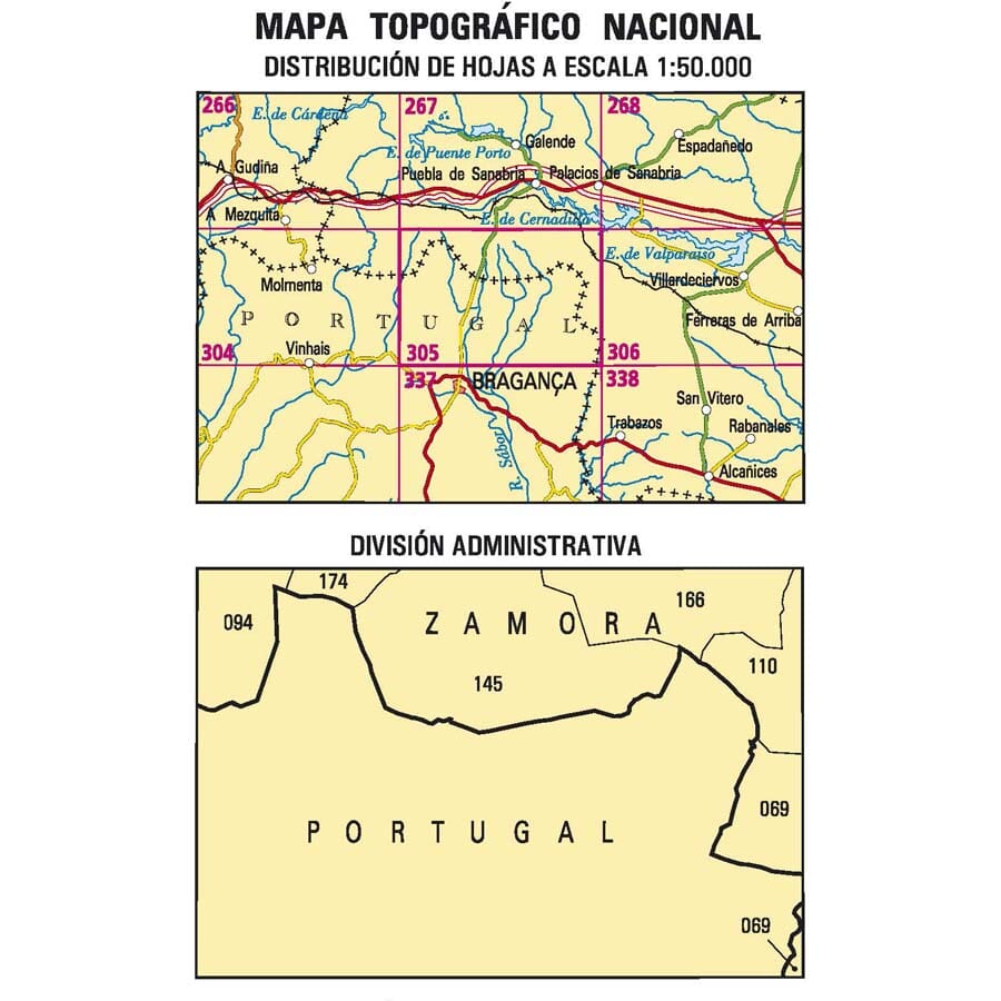 Carte topographique de l'Espagne n° 0305 - Calabor | CNIG - 1/50 000 carte de randonnée CNIG