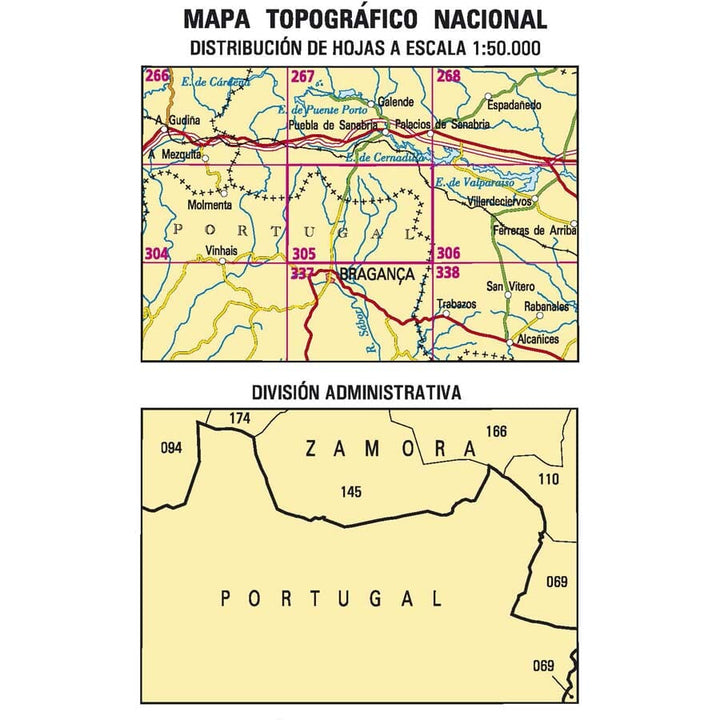 Carte topographique de l'Espagne n° 0305 - Calabor | CNIG - 1/50 000 carte de randonnée CNIG