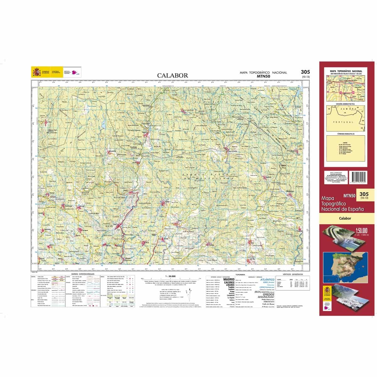 Carte topographique de l'Espagne n° 0305 - Calabor | CNIG - 1/50 000 carte de randonnée CNIG