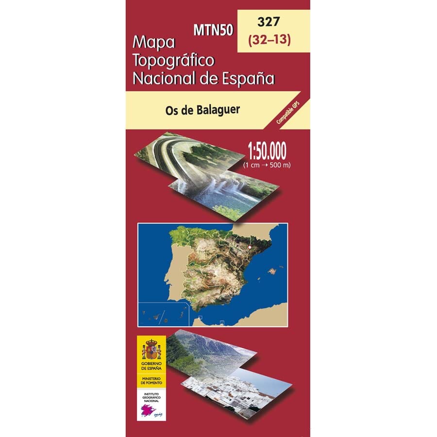 Carte topographique de l'Espagne n° 0327 - Os de Balaguer | CNIG - 1/50 000 carte de randonnée CNIG