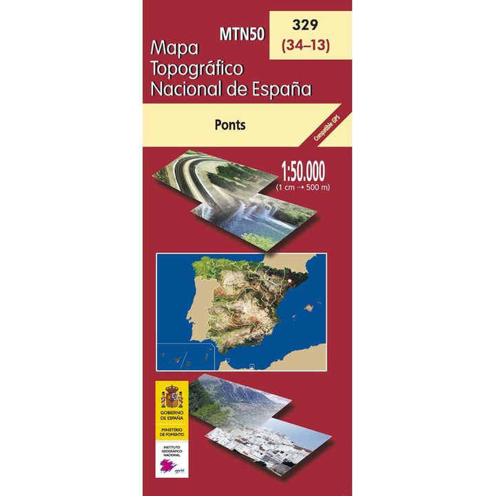 Carte topographique de l'Espagne n° 0329 - Ponts | CNIG - 1/50 000 carte de randonnée Cartovia Default Title