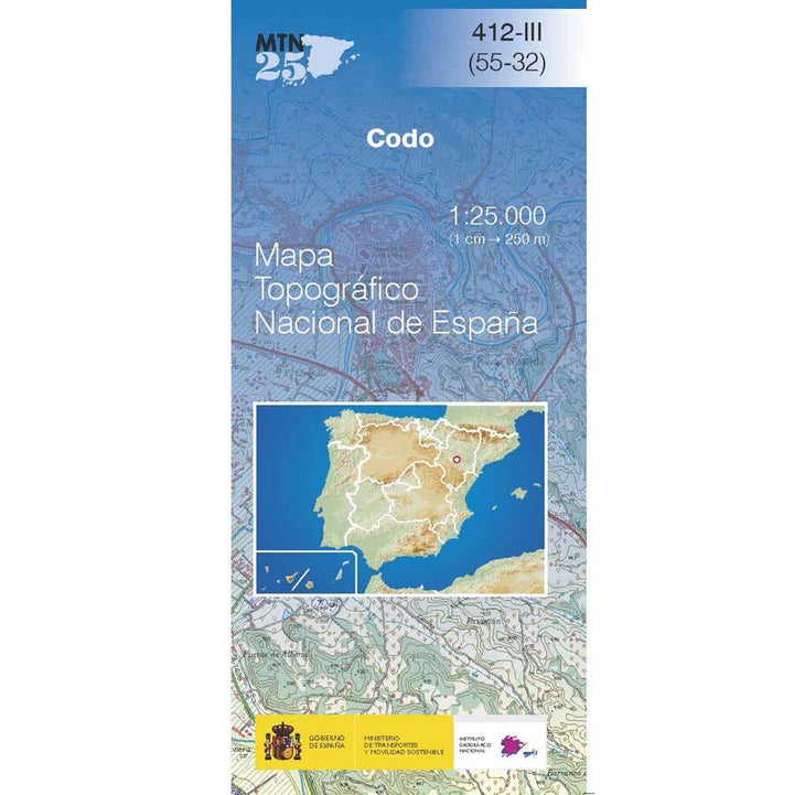 Carte topographique de l'Espagne n° 0412.3 - Codo (édition 2026) | CNIG - 1/25 000 carte de randonnée CNIG