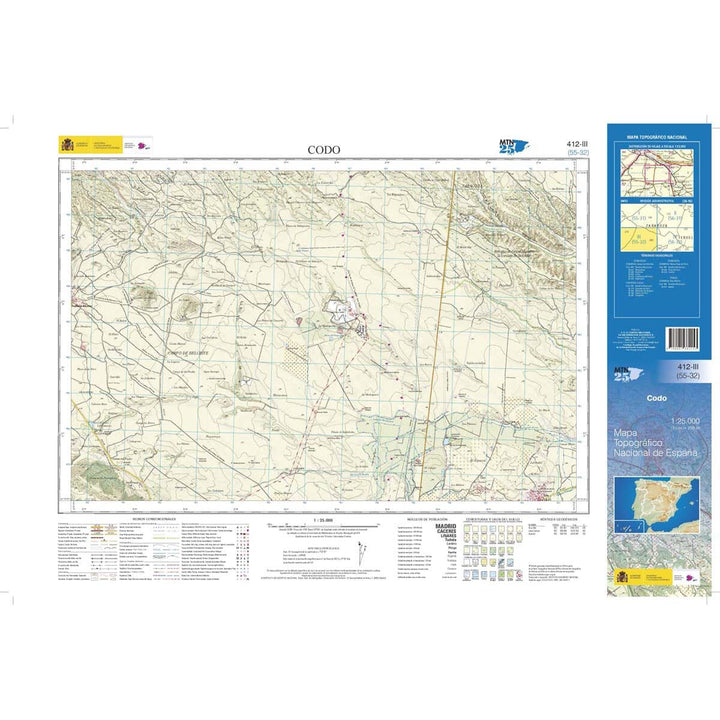 Carte topographique de l'Espagne n° 0412.3 - Codo (édition 2026) | CNIG - 1/25 000 carte de randonnée CNIG