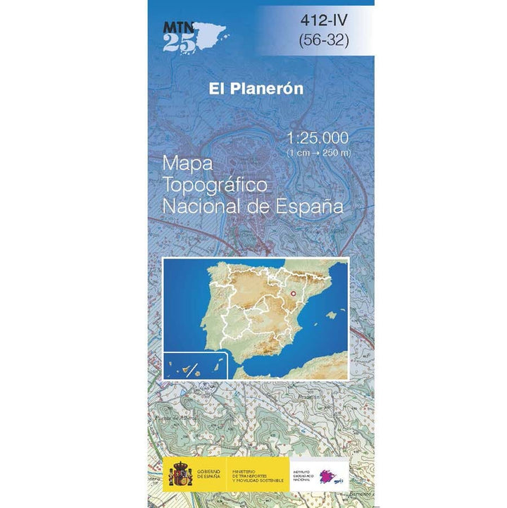 Carte topographique de l'Espagne n° 0412.4 - El Planerón (édition 2026) | CNIG - 1/25 000 carte de randonnée CNIG