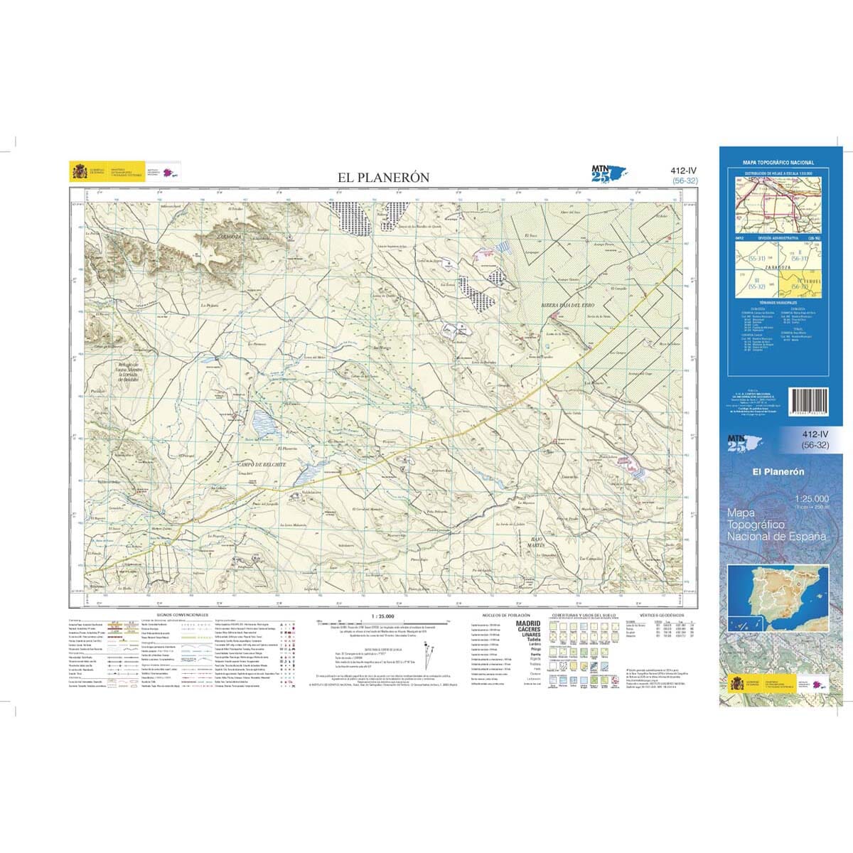 Carte topographique de l'Espagne n° 0412.4 - El Planerón (édition 2026) | CNIG - 1/25 000 carte de randonnée CNIG