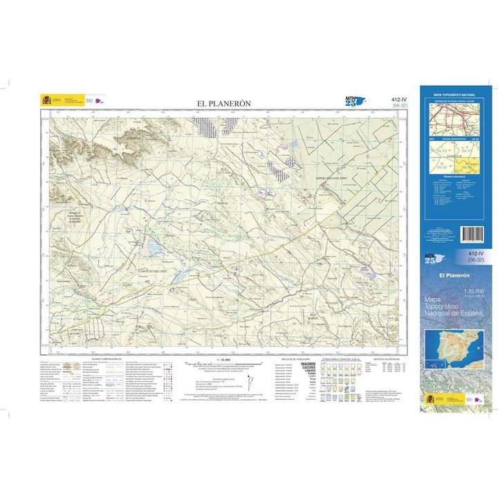 Carte topographique de l'Espagne n° 0412.4 - El Planerón (édition 2026) | CNIG - 1/25 000 carte de randonnée CNIG