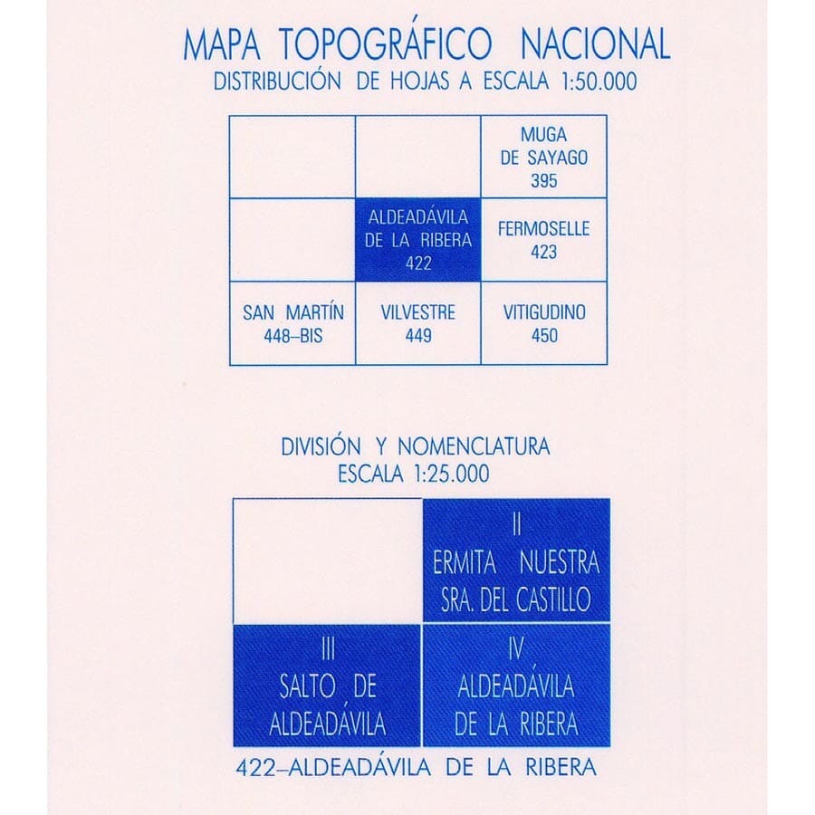 Carte topographique de l'Espagne n° 0422.4 - Aldeadávila de la Ribera | CNIG - 1/25 000 carte de randonnée CNIG