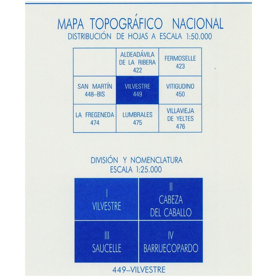 Carte topographique de l'Espagne n° 0449.1 - Vilvestre | CNIG - 1/25 000 carte de randonnée CNIG