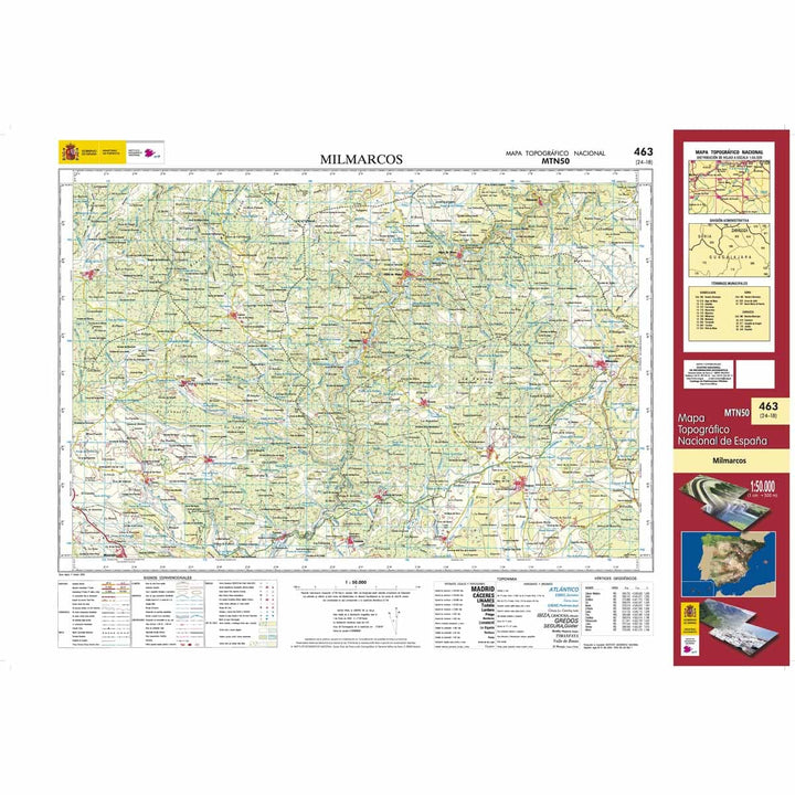 Carte topographique de l'Espagne n° 0463 - Milmarcos | CNIG - 1/50 000 carte de randonnée CNIG