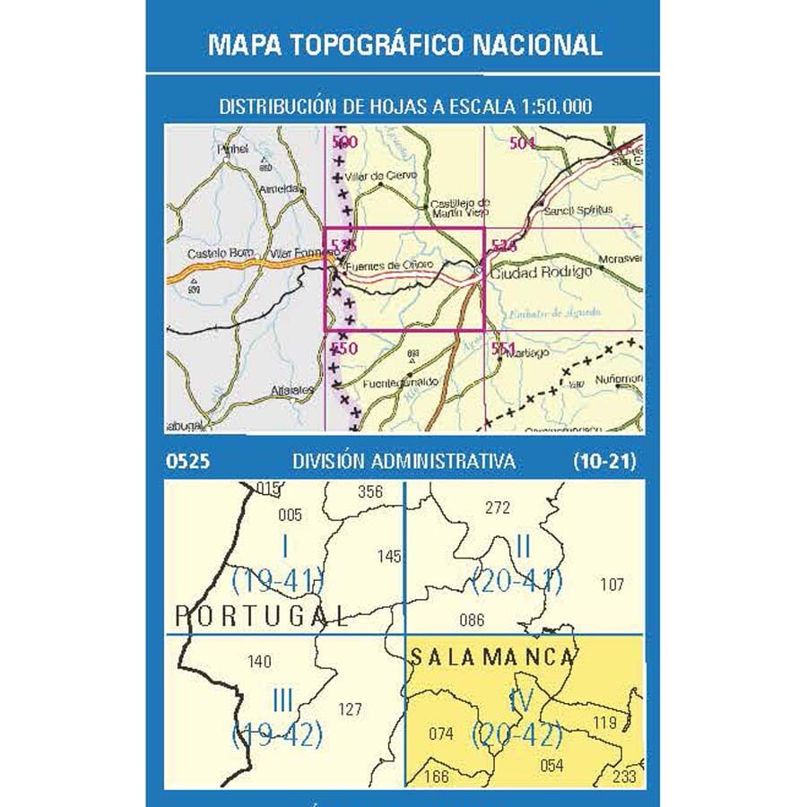 Carte topographique de l'Espagne n° 0525.4 - La Encina | CNIG - 1/25 000 carte de randonnée CNIG