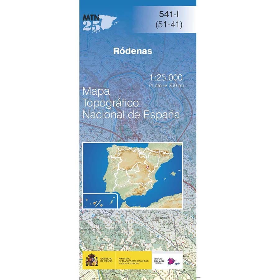 Carte topographique de l'Espagne n° 0541.1 - Ródenas | CNIG - 1/25 000 carte de randonnée CNIG Default Title