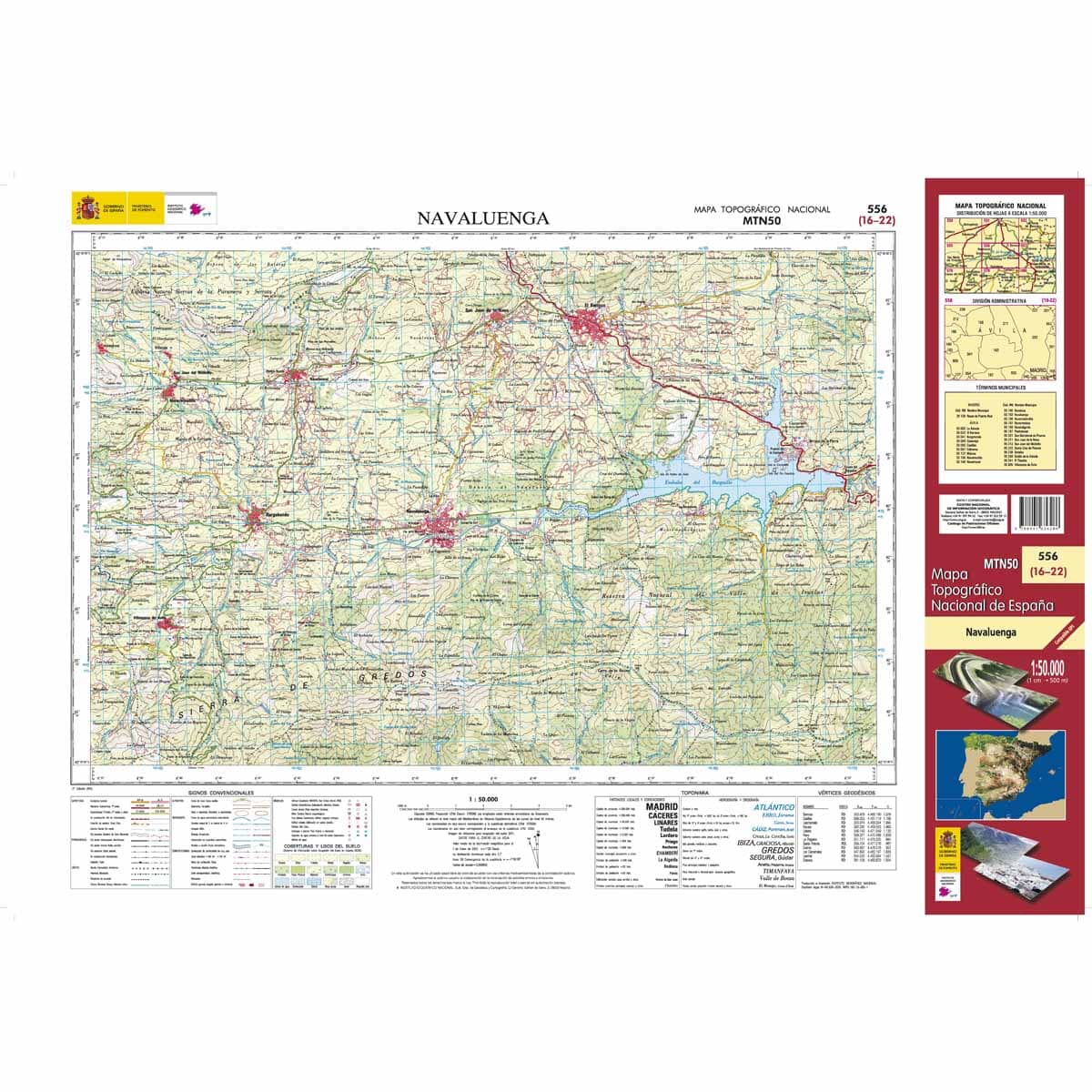Carte topographique de l'Espagne n° 0556 - Navaluenga | CNIG - 1/50 000 carte de randonnée CNIG