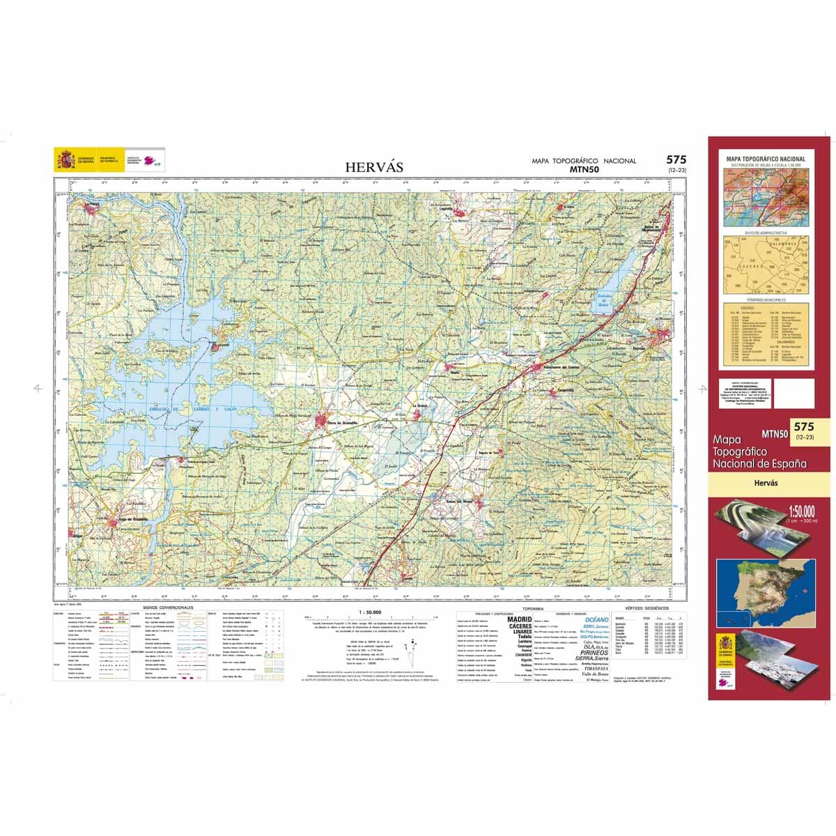 Carte topographique de l'Espagne n° 0575 - Hervás | CNIG - 1/50 000 carte de randonnée CNIG